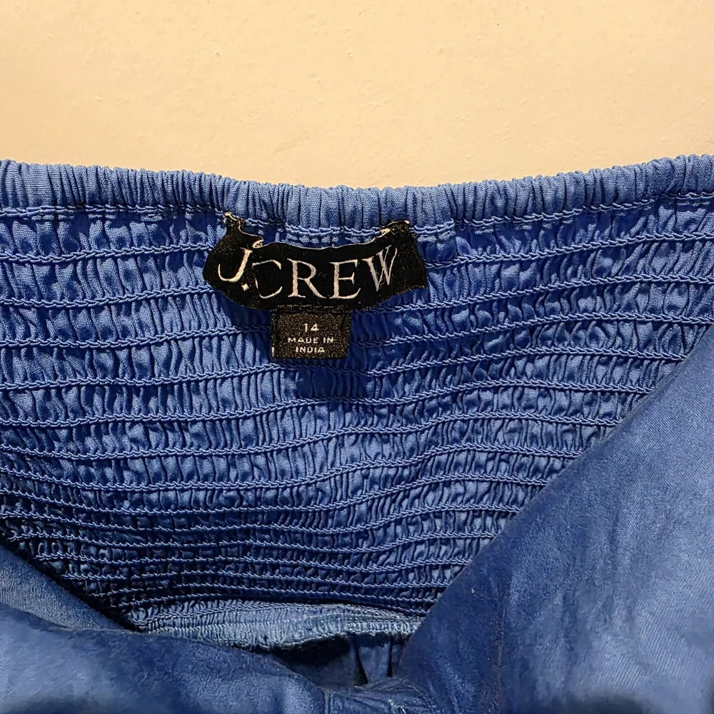 J.CREW Womens Tie-Front Button-Up Top Straps Peplum Poplin 14 Coquette Soft Girl